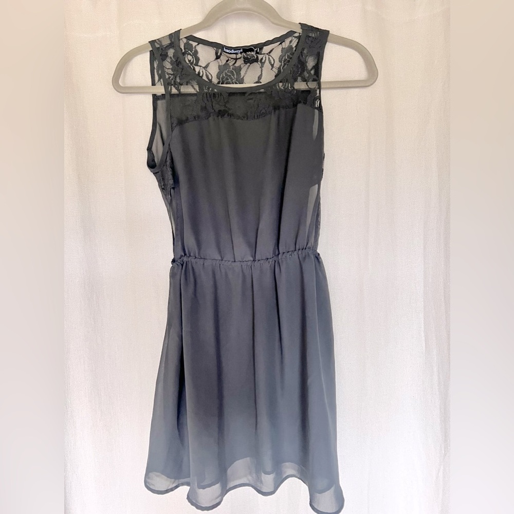 PRICE DROP! Black Chiffon and Lace Sleeveless Dress